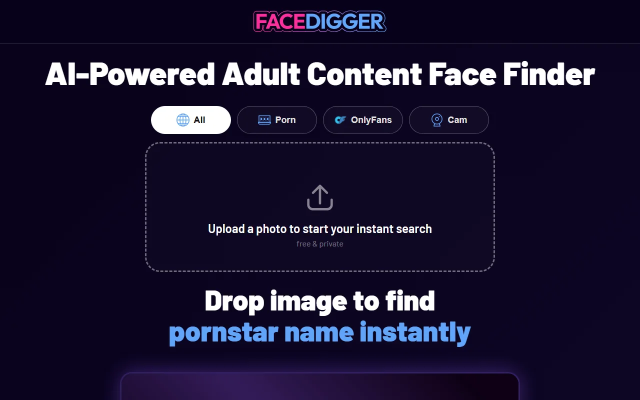 Screenshot of Facedigger Website Review
